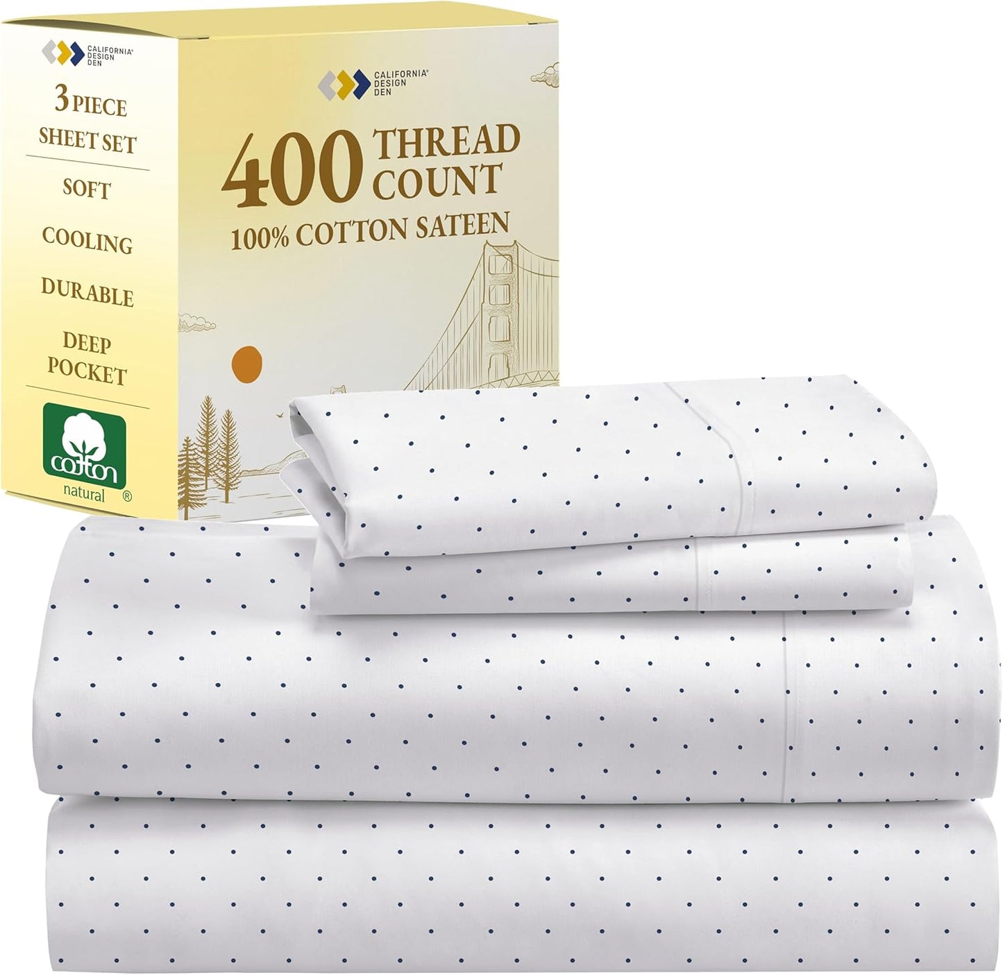 California Design Den Deep Pocket Twin Sheets Set for Comfort