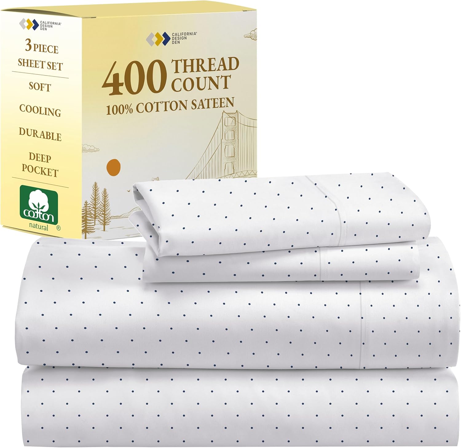 California Design Den Deep Pocket Twin Sheets Set for Comfort