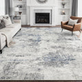 Living Room Area Rug 10x14 Abstract Soft Washable Rug - Neutral Modern