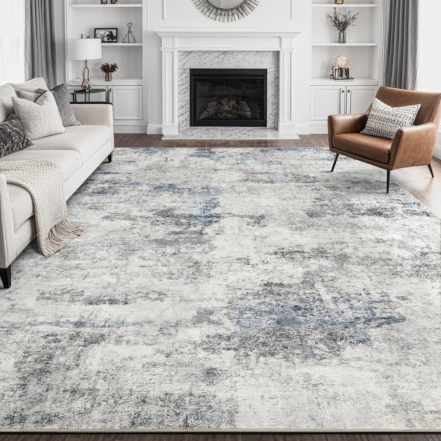 Large Soft Indoor Washable Area Rug for Modern Living Rooms