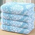 Patterned Bath Towels 4 Pack 28in x 52in - Quick Dry, Soft Cotton