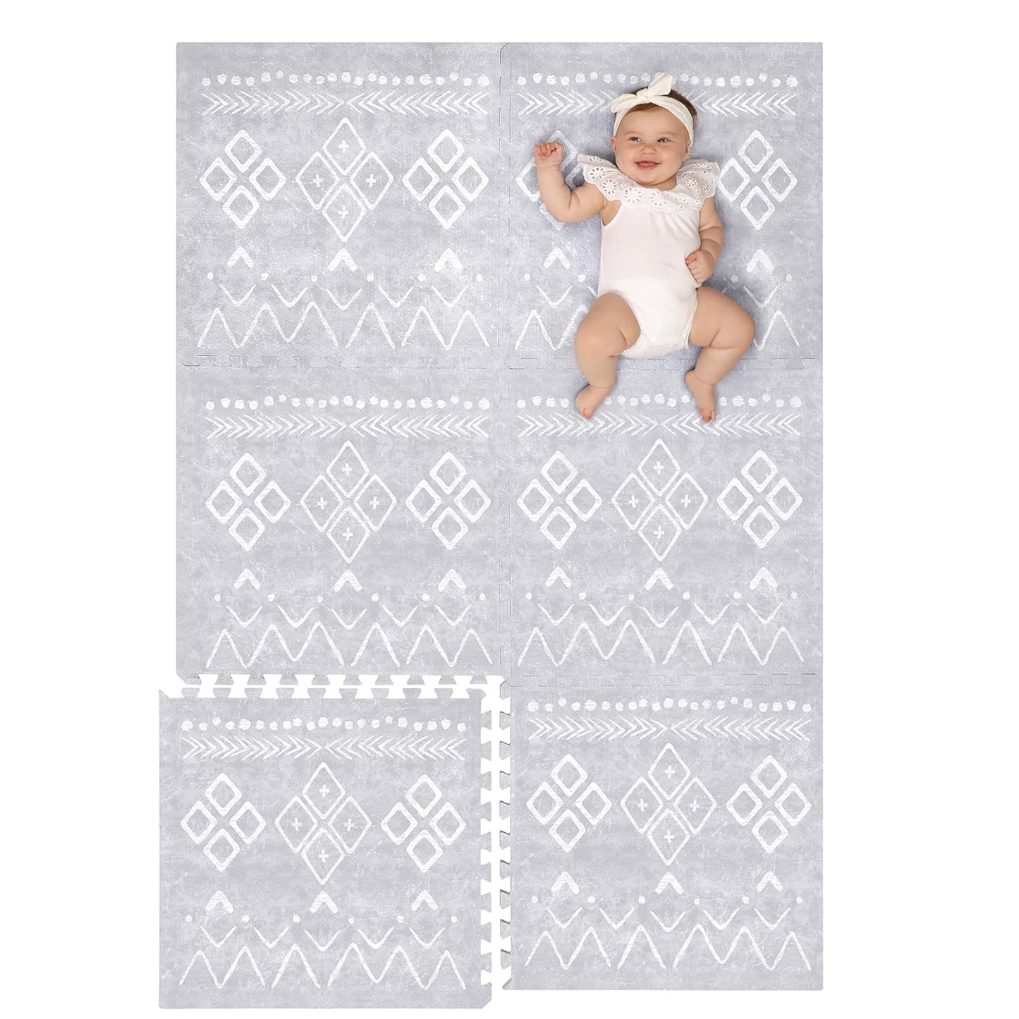 Lillefolk Baby Play Mat 4x6ft Gray - Safe Non Toxic EVA Foam