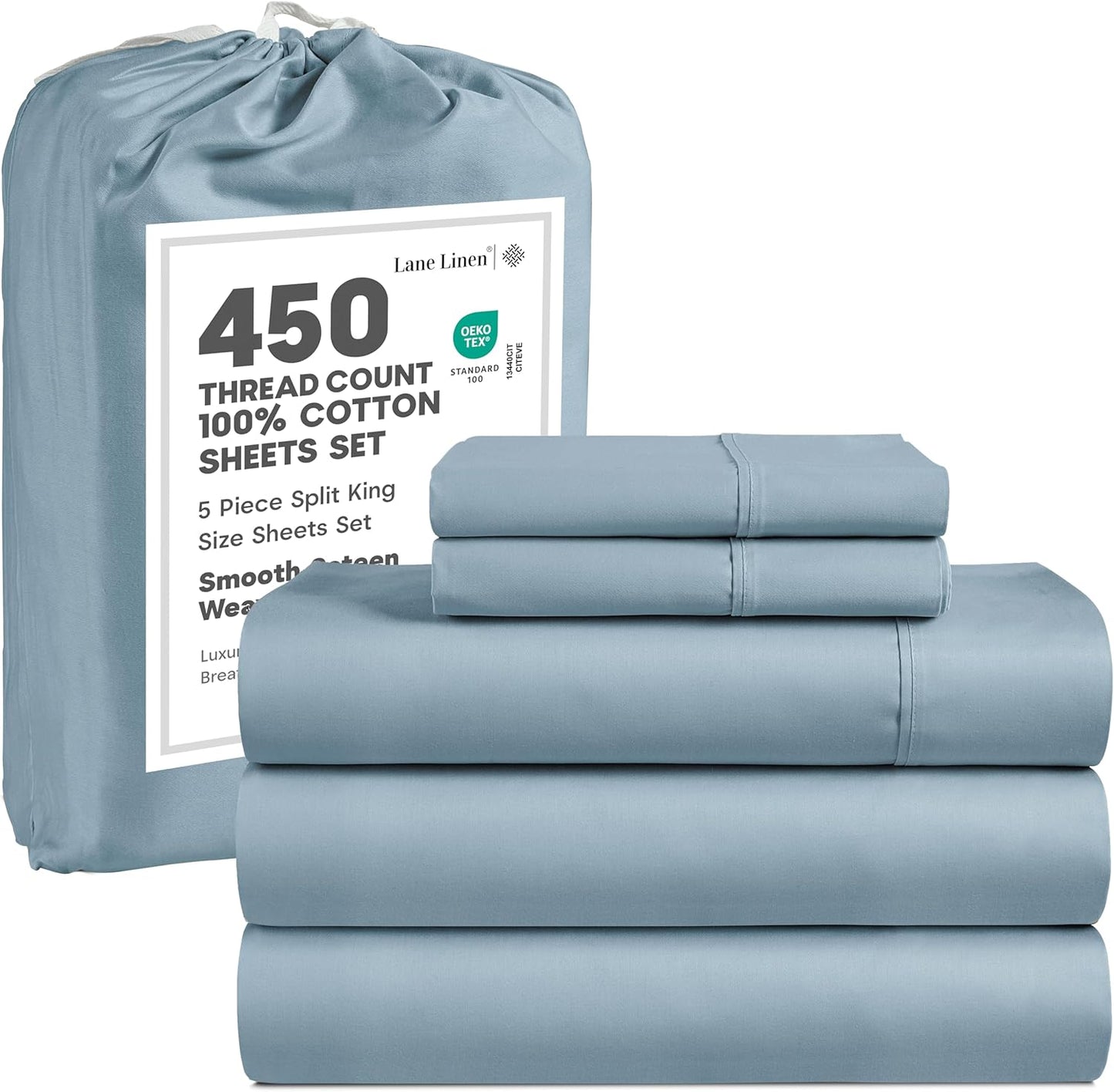 Luxury Split King Sheet Sets with 450 Thread Count Cotton