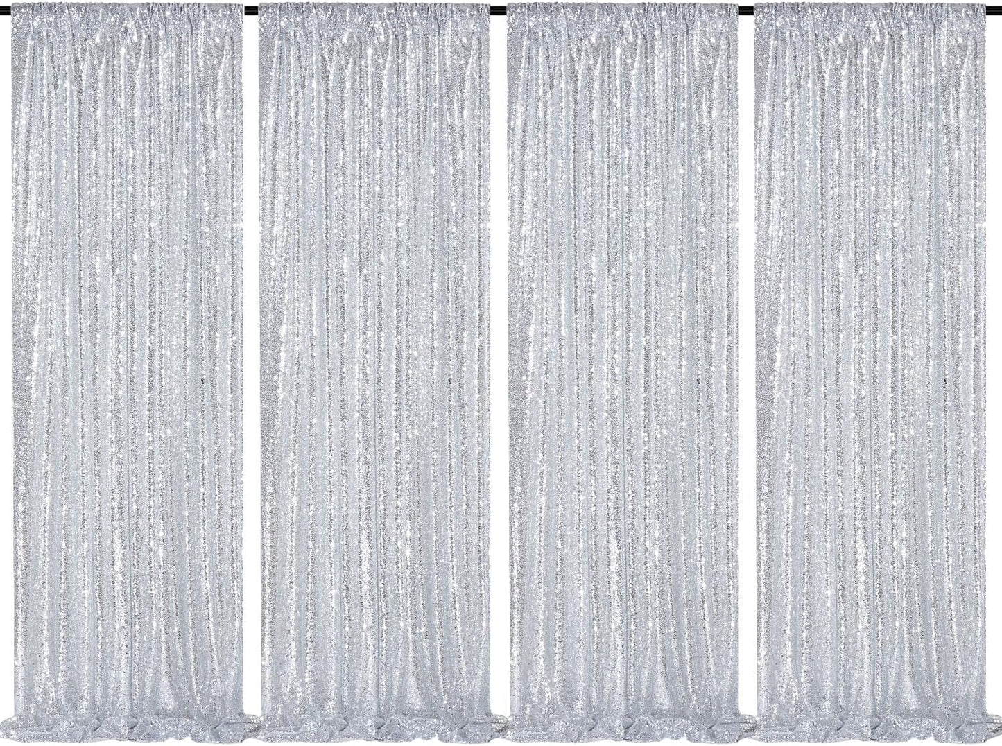 2FTx8FT Silver Glitter Sequin Curtain for Stunning Events