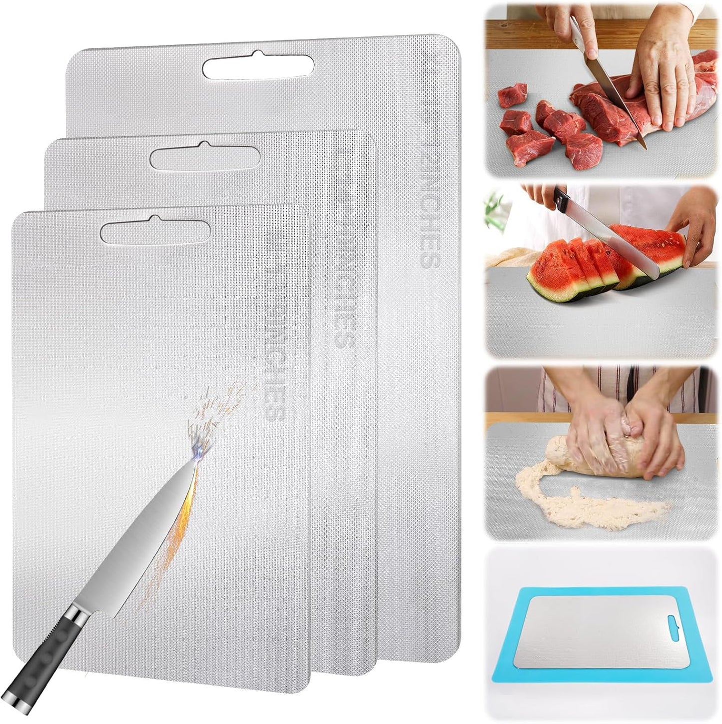 Titanium Cutting Board for Kitchen - Durable Stainless Steel Board