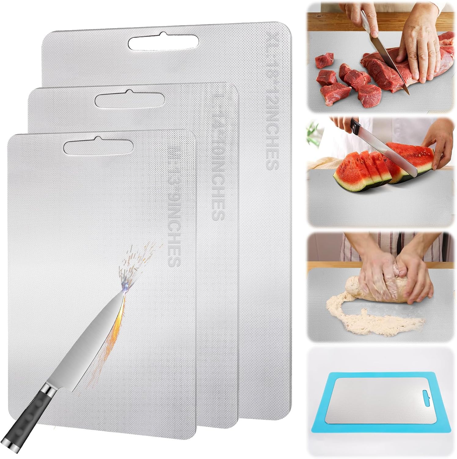 Titanium Cutting Board for Kitchen - Durable Stainless Steel Board