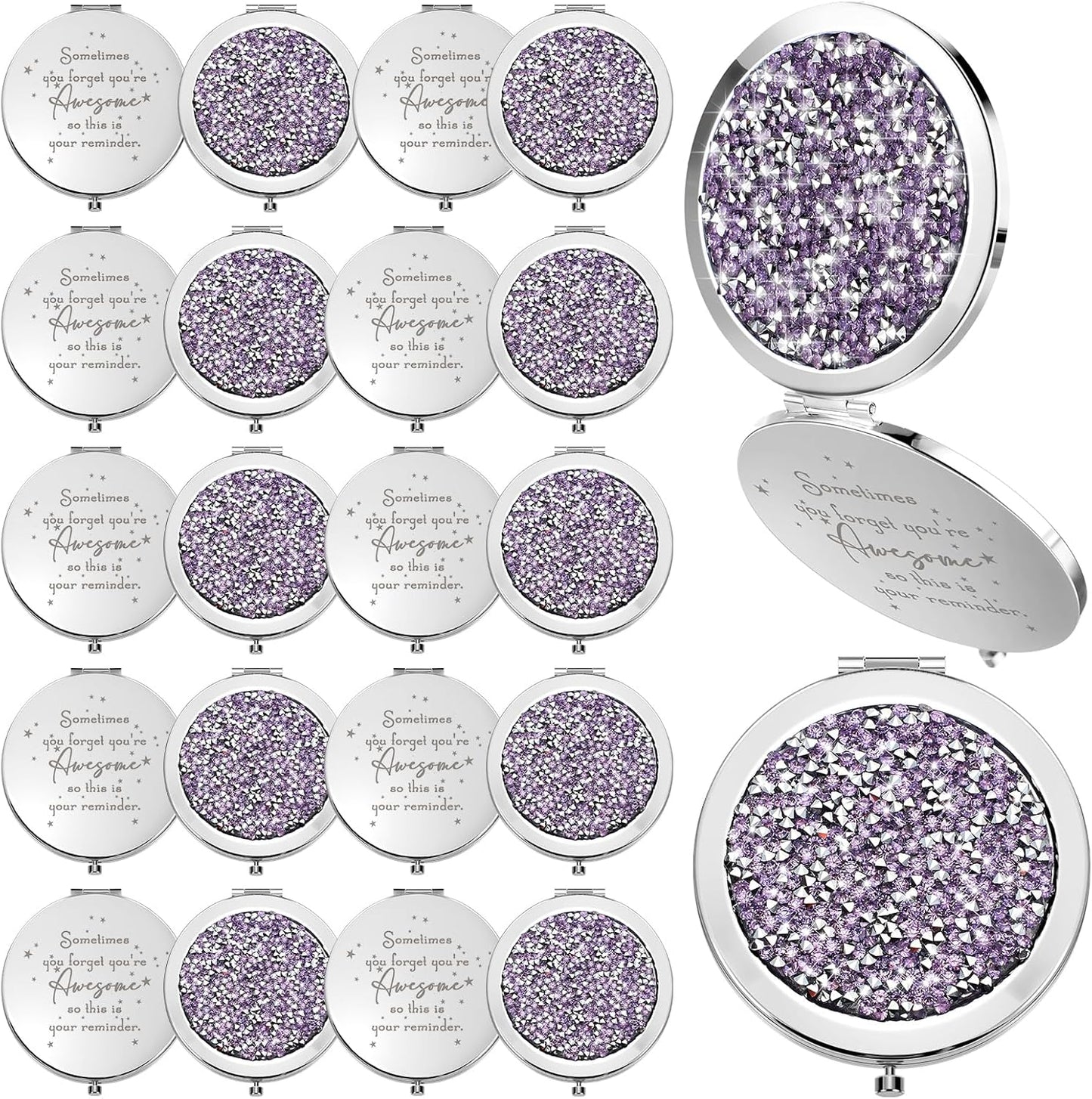 Inspirational Compact Mirror Set for Women - You're Awesome Gifts