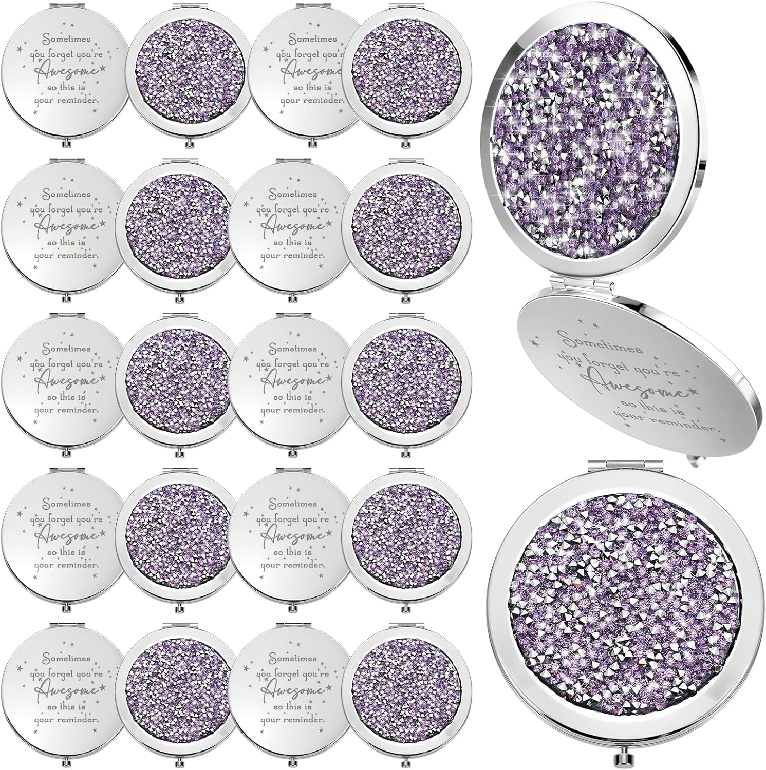 Inspirational Compact Mirror Set for Women - You're Awesome Gifts