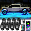 8Pods RGB LED Rock Lights Kit with APP/RF Remote Control - Multicolor
