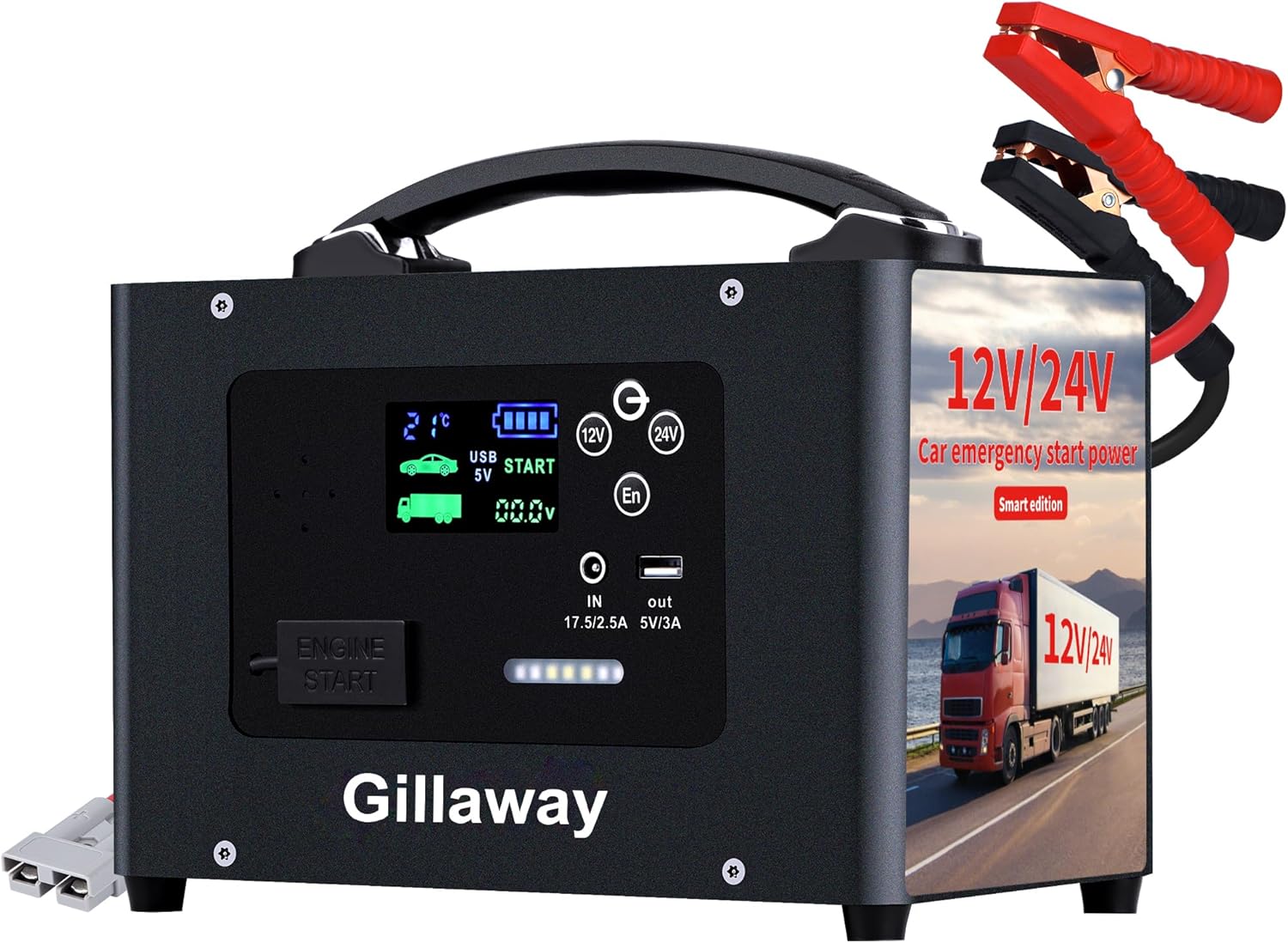 High-Power 24V Truck Jump Starter - All Gas & Diesel Engines ~ Gillaway