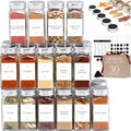 Glass Spice Jars with Labels 36 Pack - Minimalist 4oz Set