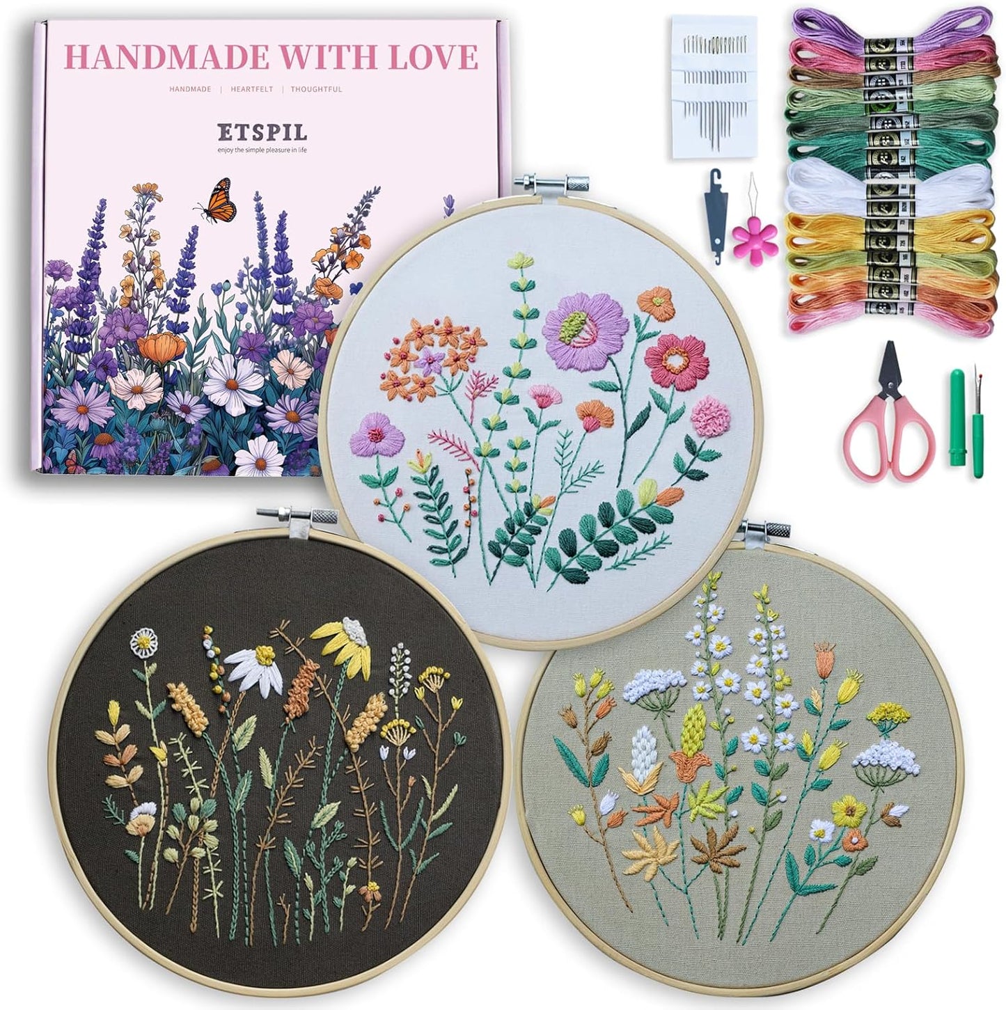 ETSPIL Embroidery Kits: Learn with Stamped Designs