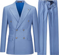 Men's Slim Fit 2 Piece Double Breasted Suit - Tailored Business Look