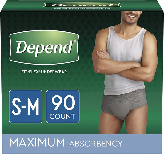 Depend FIT-FLEX Men's Incontinence Underwear, Maximum Absorbency x3