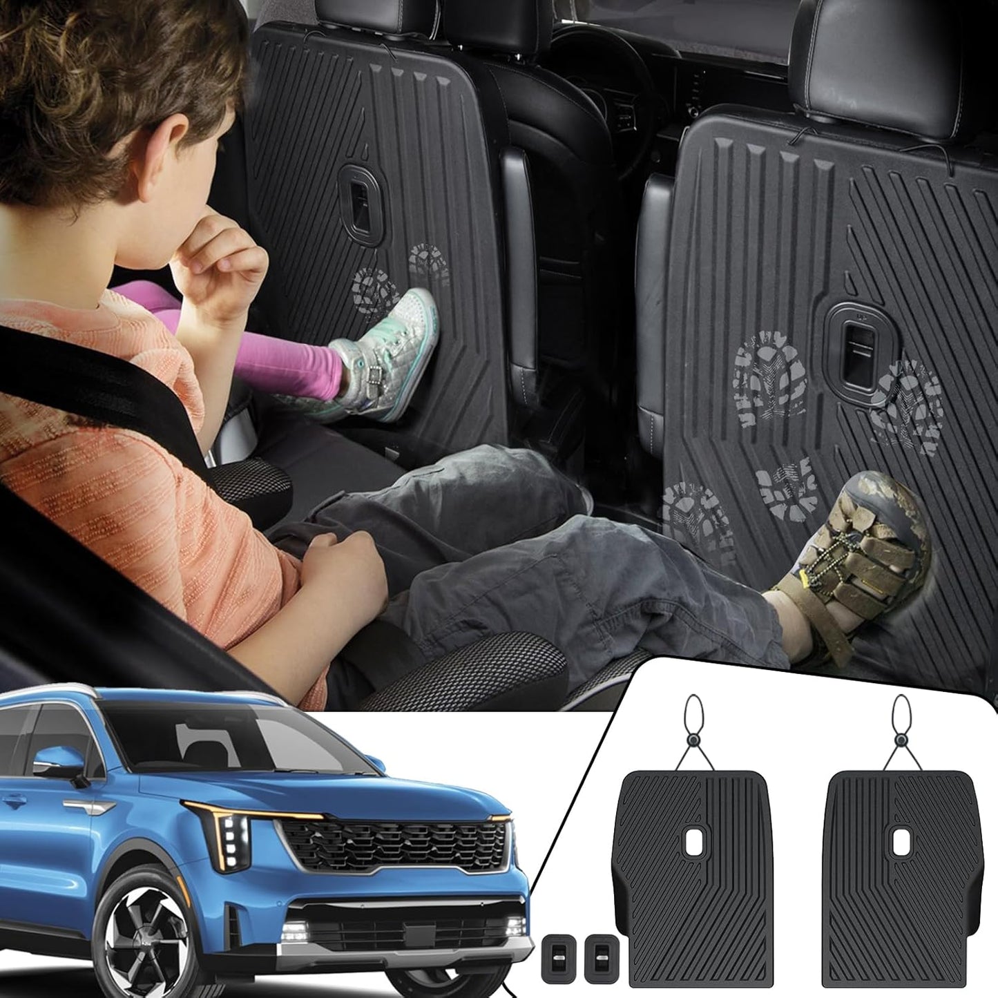 Backrest Mats Kick Mats for 2021-2026 Kia Sorento 6 Seats