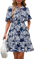 Summer Floral Short Dress V Neck Mini - Flowy Boho A-Line
