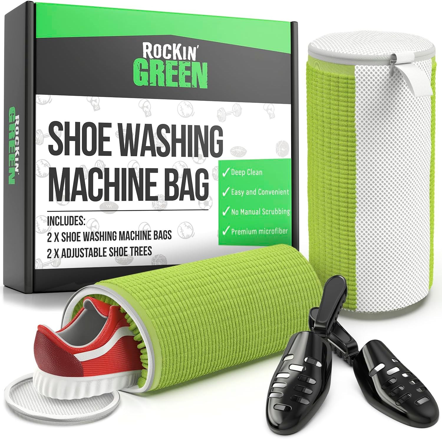 Deep Clean Shoes with Ease! Reusable Washing Bag - Set of 2