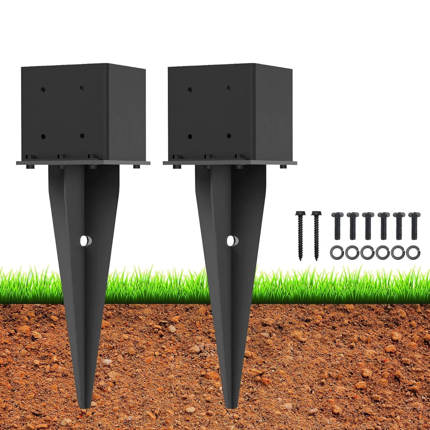 2 Pcs 6x6 Fence Post Anchor for Strong and Durable Support