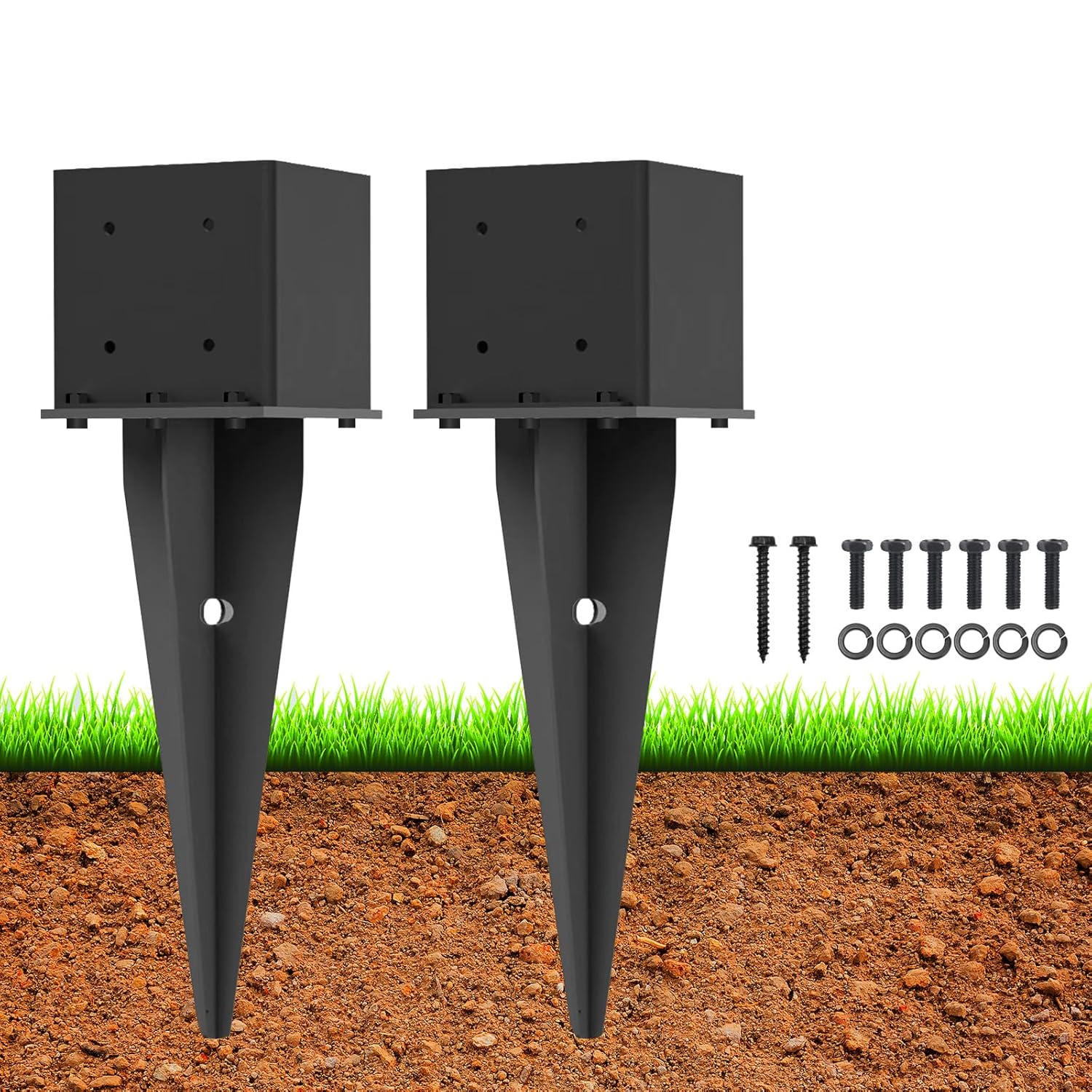 2 Pcs 6x6 Fence Post Anchor for Strong and Durable Support