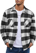 COOFANDY Men's Flannel Shirt Jacket - Warm Casual Plaid Layering