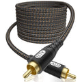 EMK RCA to RCA Subwoofer Cable 24K Gold-Plated - 50ft Durable Signal