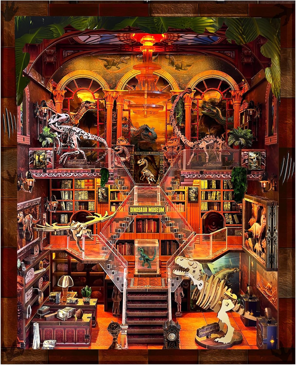 Dinosaur Museum Book Nook Kit - DIY 3D Wooden Puzzle Decor