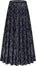 Chiffon High Waist Tiered Pleated Floral Maxi Skirt - Flattering Boho