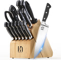 Knife Set 15 Pcs Kitchen Knife Block Set - Razor-Sharp Everyday Kit
