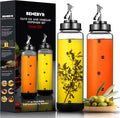 Glass Olive Oil Dispenser Bottle Set - Leakproof, Shatterproof 17 oz