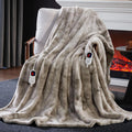 Guohaoi Heated Blanket Electric Throw - Soft Faux Rabbit Fur Heated