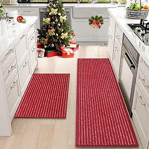 BEQHAUSE Kitchen Mat Set of 2 Non Slip Kitchen Rugs