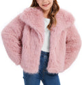 Girls Faux Fur Coat for Kids - Warm Winter Shaggy Jacket