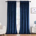 Timeper Navy Blue Velvet Blackout Curtains - Luxe & Insulated
