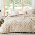 Boho Comforter Twin/Twin XL Beige Tufted Bedding Set - Lightweight