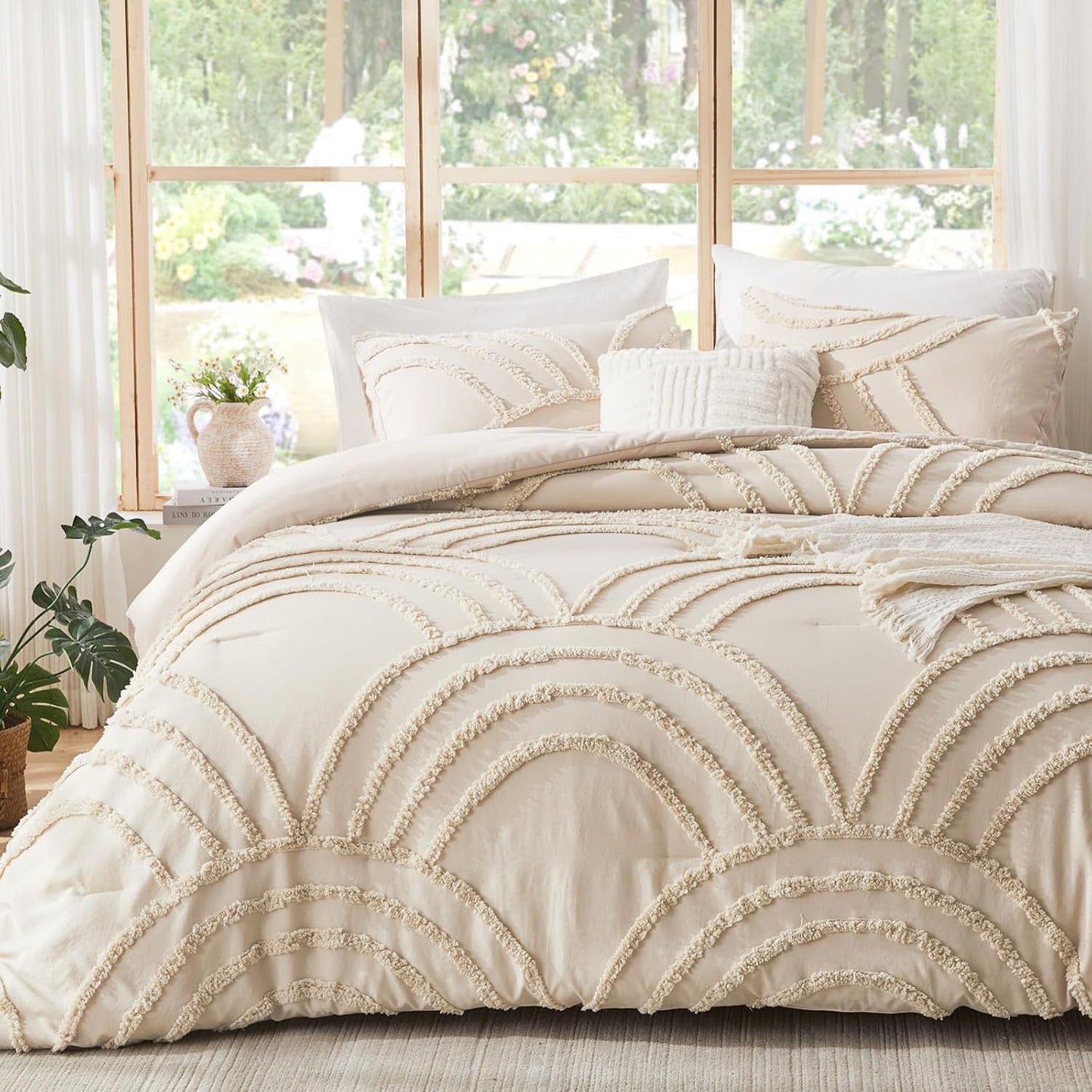 Boho Comforter Set for Twin Size Beds - Elegant Tufted Design