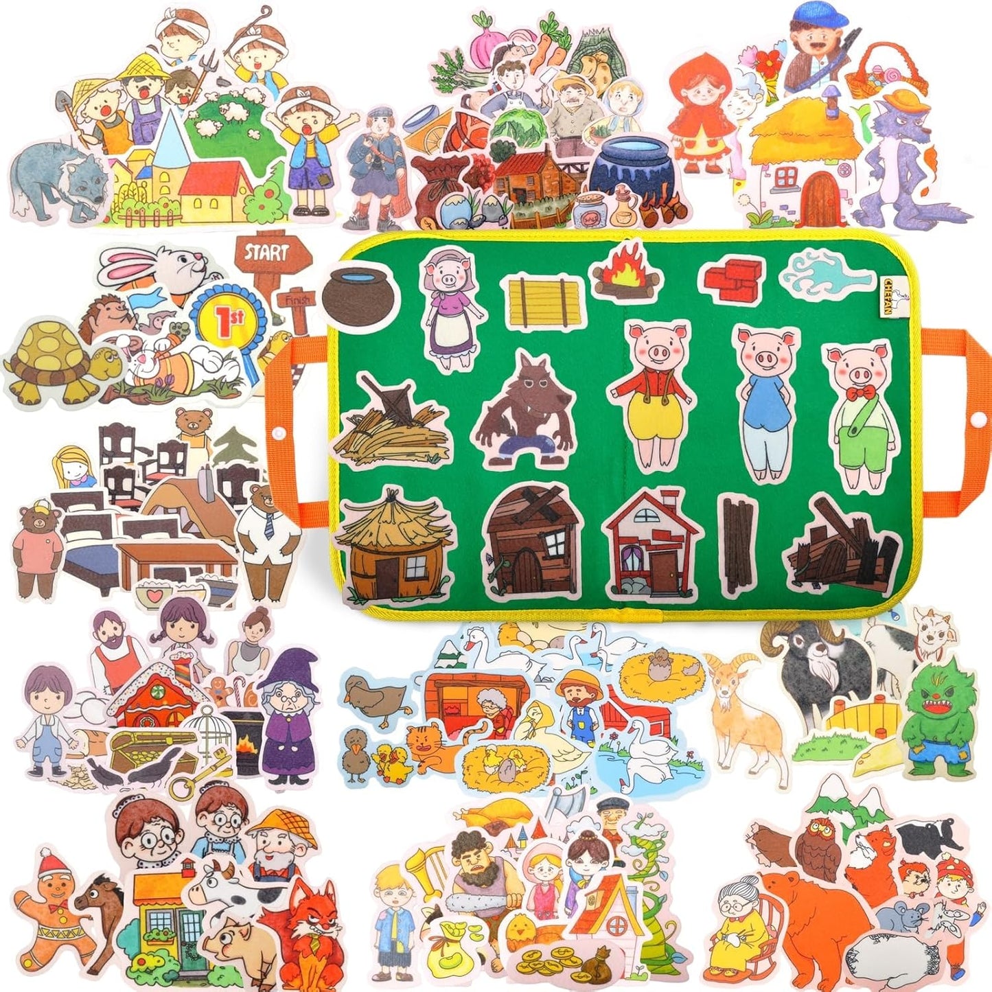 12 Pack Precut Felt Story Pieces for Preschool Fun and Learning