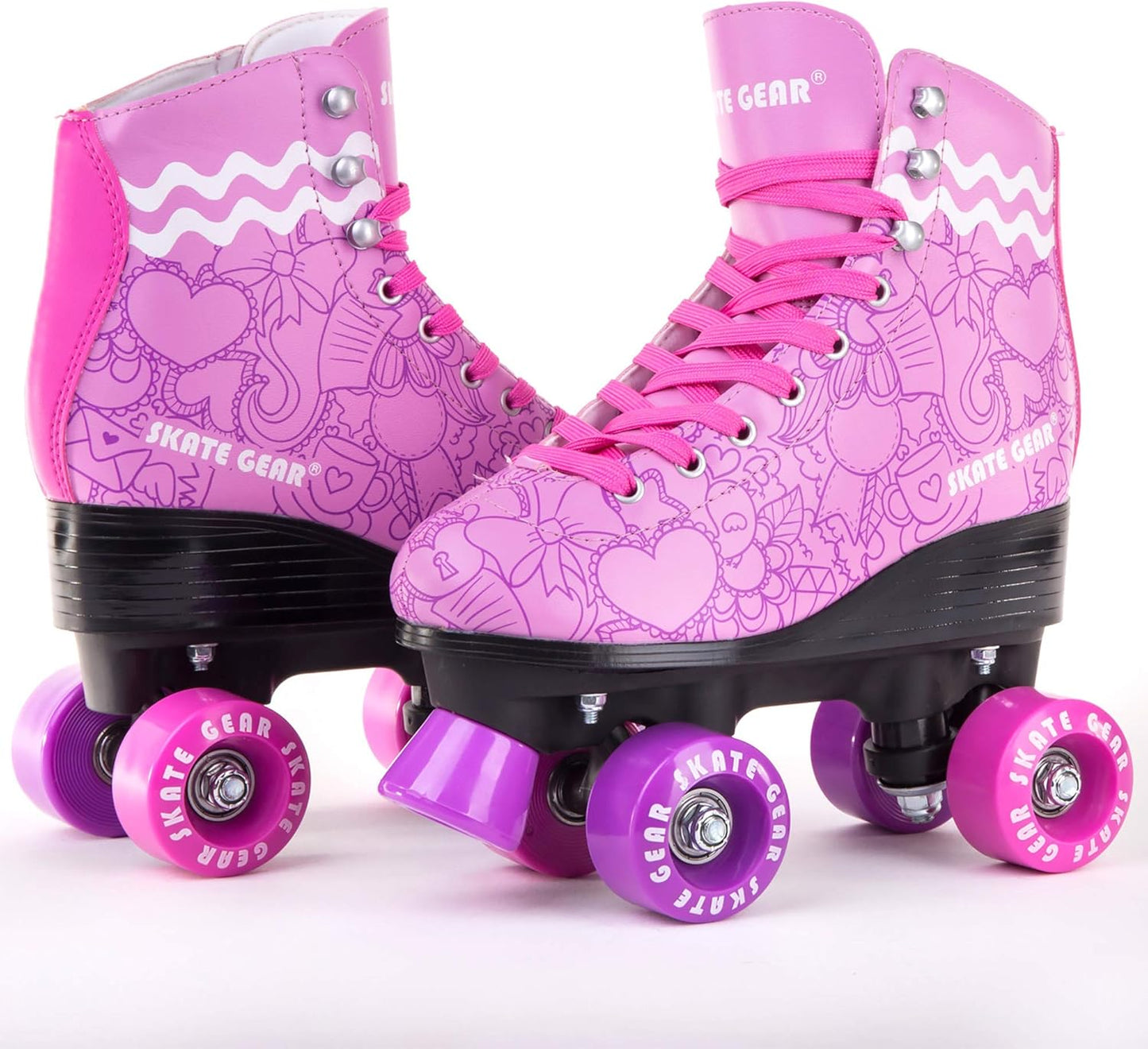 Retro Quad Design Roller Skates with Colorful Laces 54x32mm