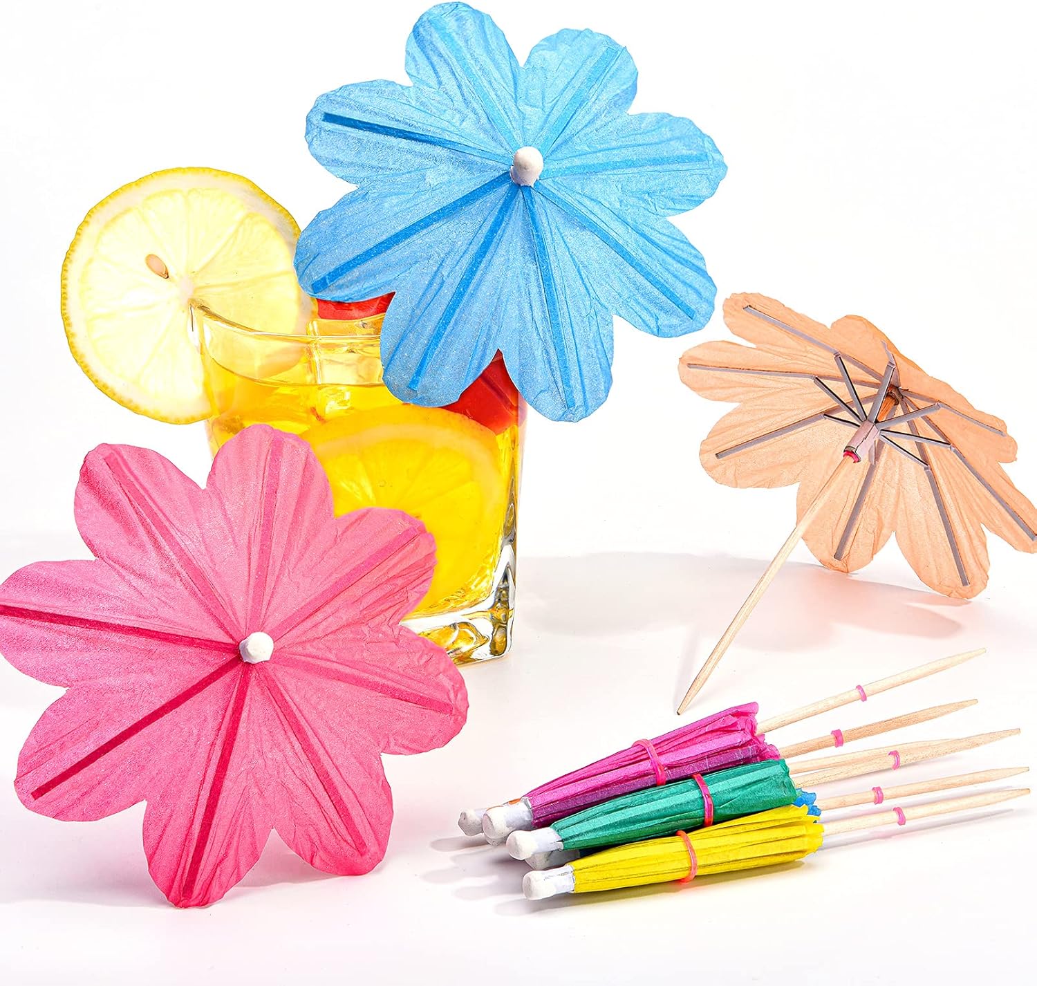150 Pcs Tropical Cocktail Umbrella Picks