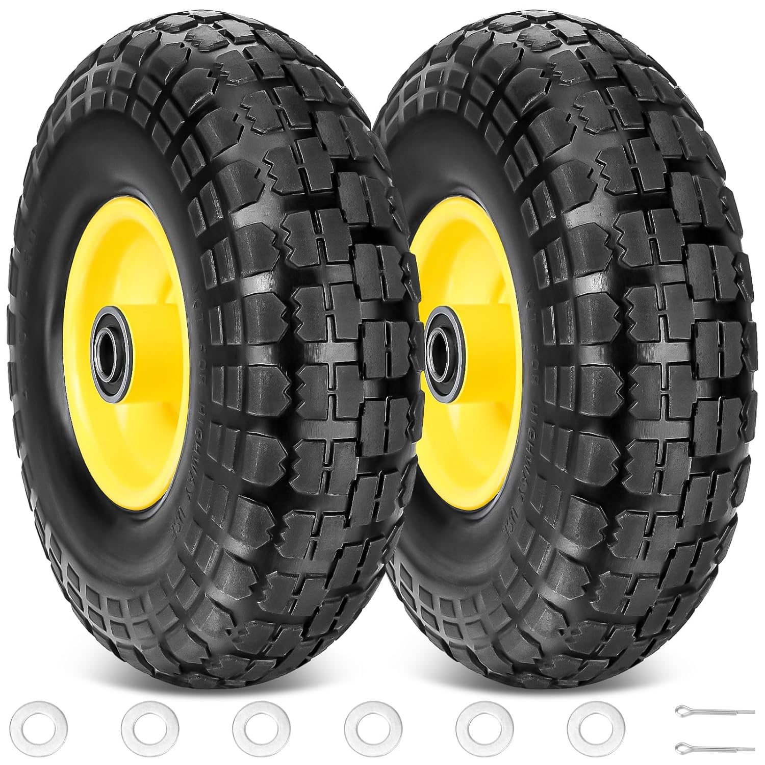 TICONN 4.00-6 Tire and Wheel Flat Free for Garden Carts