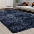 CAROMIO 9x12 Fluffy Area Rug Navy Blue - Plush Thick Faux Fur