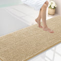 Smiry Chenille Bathroom Rug 70x24 in Beige - Plush Absorbent Runner