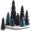 Honeycomb Paper Tree Set of 8 Blue - Nostalgic Tabletop Holiday