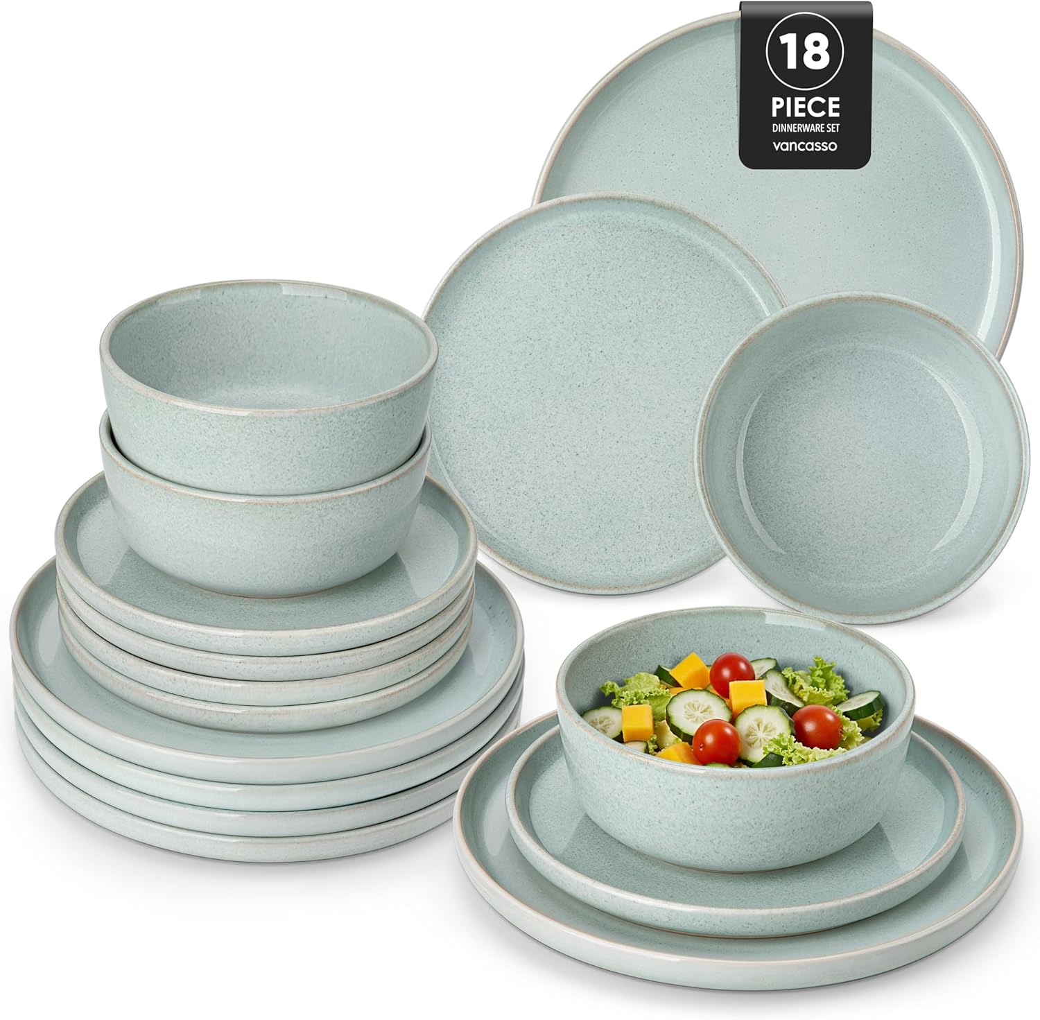 vancasso ANYA 18 Pieces Plates and Bowls Set for Elegant Dining