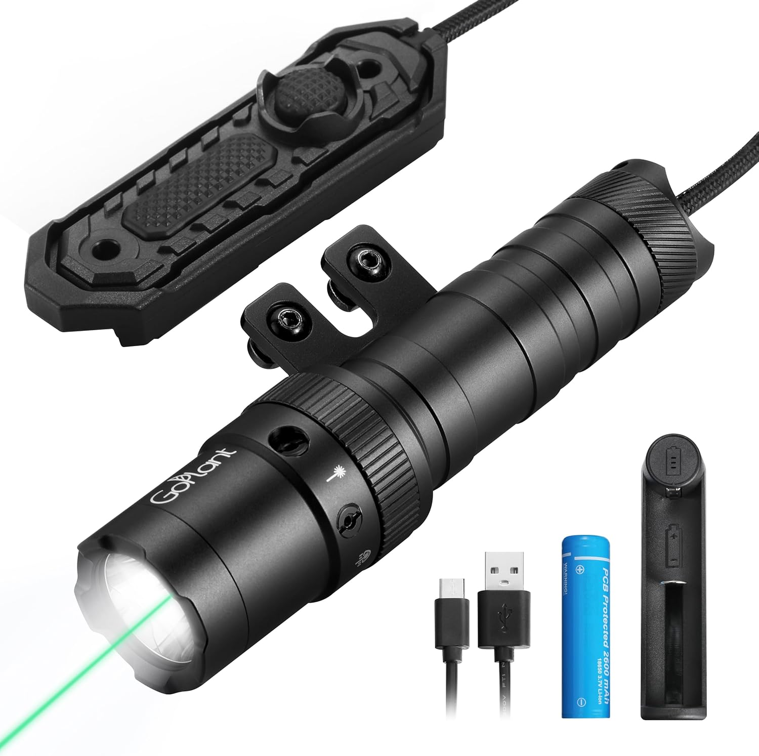 GOPLANT 2500 Lumen Tactical Flashlight for Rifles and Guns