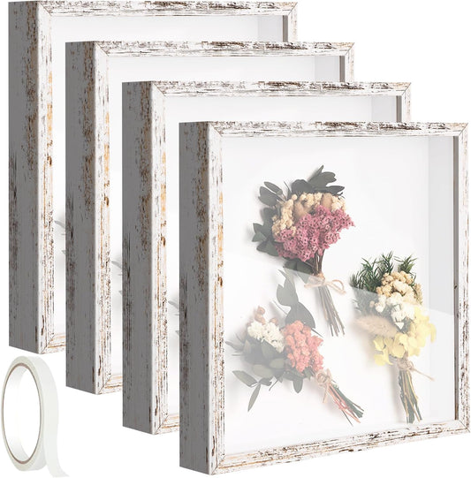 10 x 10 Shadow Box Frame Set for Keepsakes and Crafts Display