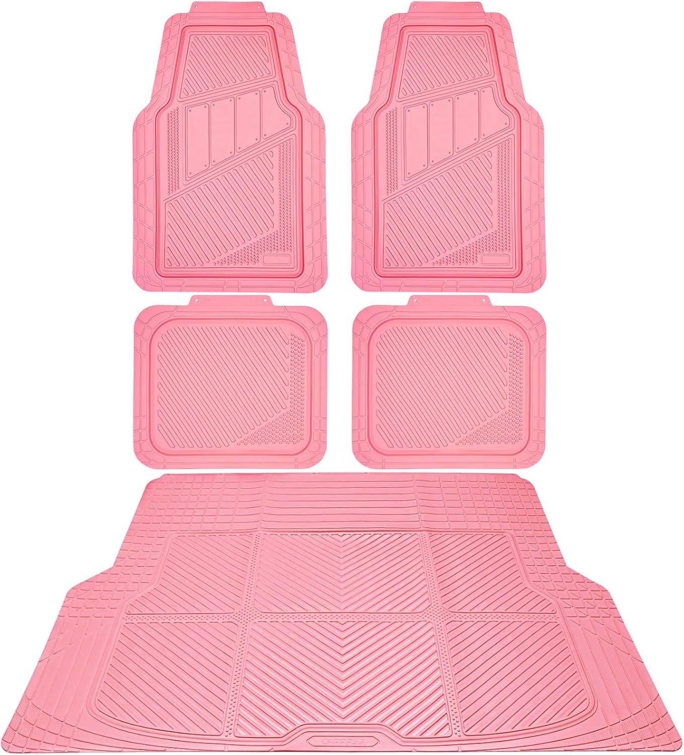 CAR PASS Heavy Duty Pink Car Mats Full Set for Women