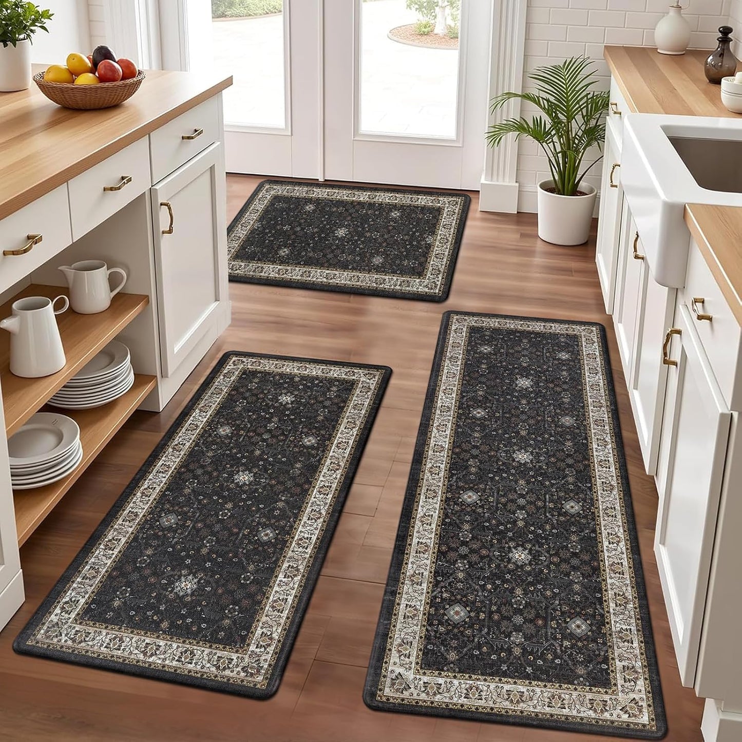 Pauwer Anti Fatigue Kitchen Mat Set of 3 for Comfort and Safety