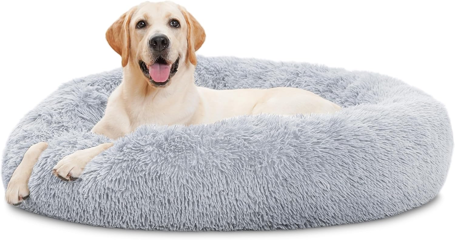 ELSKER&HOME Calming Dog Bed for Large Dogs, 46 in Plush Comfort