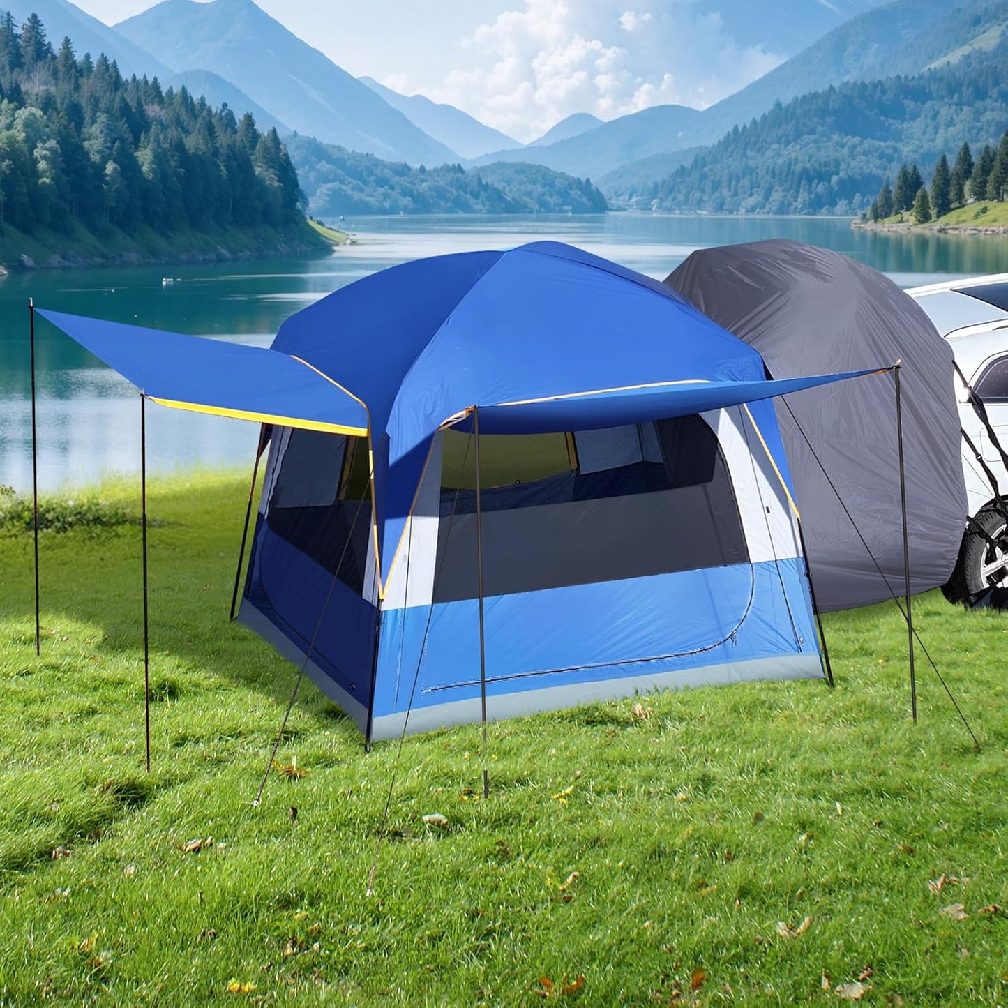 SUV Tent for Camping with Awnings - Waterproof and Easy Setup