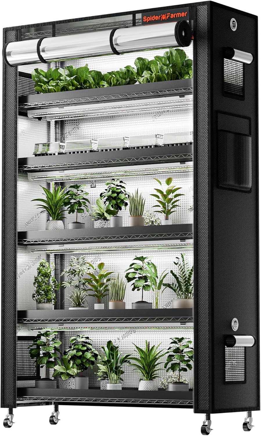 Spider Farmer 2025 Plant Stand with Grow Lights for Indoor Plants